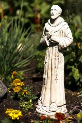 A Saint Francis statue in the courtyard at OHI San Diego.